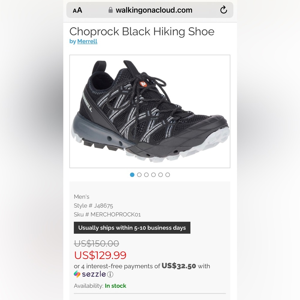 Merrell Shoes Choprock Blue Smoke Outdoor Comfort Hiking Shoes Women' s 6 NWOT - Picture 15 of 15